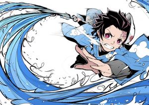 Tanjiro Uses the Breath of Water Technique tanjiro wallpaper