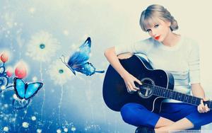 Taylor Swift rocking out on guitar taylor swift wallpaper