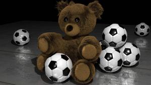 Teddy Bear ready to kick off the game football wallpaper