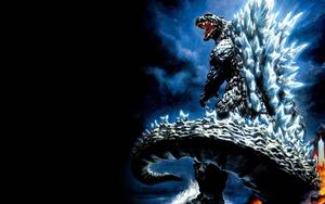 Terrifying monster Godzilla looms high over city godzilla wallpaper