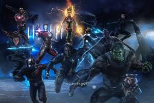 The Avengers assemble on the battlefield in an epic battle to save the universe. avengers endgame wallpaper