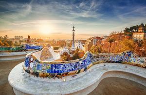 The bustling city of Barcelona: Spires, Streets and Sun barcelona wallpaper