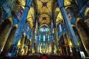 the ceiling of the cathedral is blue barcelona wallpaper
