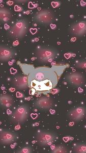 The Charming and Mischevious Kuromi Gracing the iPhone Dark Theme kuromi iphone wallpaper
