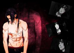 The enigmatic Itachi Uchiha gazing into the distance Wallpaper