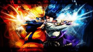 "The epic battle between Naruto and Sasuke" Wallpaper