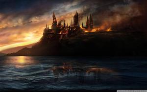 The Final Battle of Hogwarts harry potter wallpaper