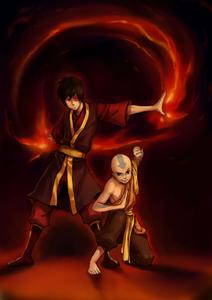 The Final Showdown: Aang in Avatar State VS Fire Lord Ozai avatar the last airbender wallpaper