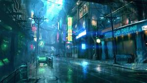The Glitz of Cyberpunk City during a Rainy Night cyberpunk wallpaper
