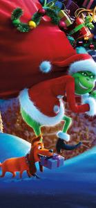 the grinch and his dog are running through the snow grinch wallpaper