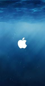 "The iconic Apple logo shines underwater"  Wallpaper