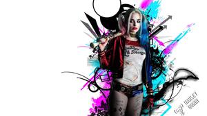 The iconic Harley Quinn with an evil smirk harley quinn wallpaper
