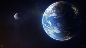 The Illuminated Earth and Moon from Space earth wallpaper