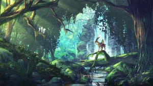 The Journey of Ashitaka studio ghibli wallpaper