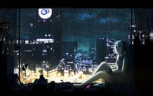The lonely night sky is a reminder of the sadness that can overtake us sad anime wallpaper