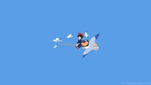 The magical Kiki and her loyal companion, Jiji, from the beloved Studio Ghibli studio ghibli wallpaper