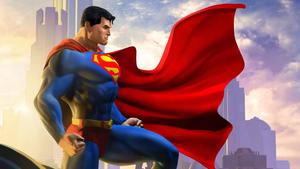 The Man of Steel Soars Over the City superman wallpaper