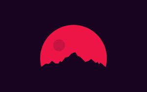 The Minimalist Beauty of the Red Moon minimalist wallpaper