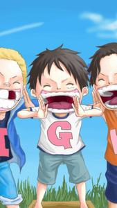The Most Powerful Alliance in the One Piece World - The Three Luffy Brothers  Wallpaper