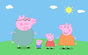 The Peppa Pig Family Enjoying An Outdoor Adventure peppa pig wallpaper