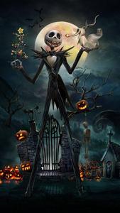 The Pumpkin King, Jack Skellington, in Tim Burton's classic holiday movie, The Nightmare Before Christmas. nightmare before christmas wallpaper