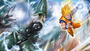 The Saiyan heroes of Dragon Ball Super in an epic battle Wallpaper