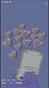 the simpsons is shown with hearts in his mouth broken heart iphone wallpaper