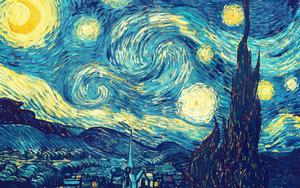 The Starry Night - Vincent van Gogh art wallpaper
