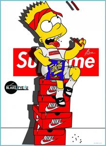 The Stylish Bart Simpson in Supreme Style Drip Art cool drip wallpaper
