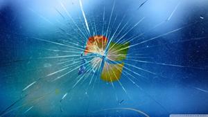 The Windows Logo Cracked Onscreen cracked screen wallpaper