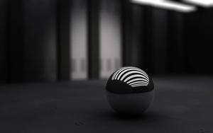 This 3D black and white sphere looks like a 3D representation of a dream catcher. black wallpaper