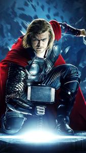 Thor wielding two lightning infused hammers in a classic Norse god pose thor wallpaper