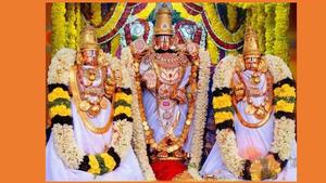 Three Lord Venkateswara Statues With Garlands lord venkateswara wallpaper
