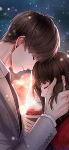 Together, creating happy memories anime couple wallpaper
