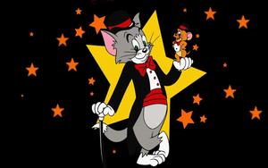 Tom and Jerry Fighting Over Food tom and jerry wallpaper