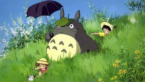 Totoro Joyfully Plays in a Field of Grass totoro wallpaper
