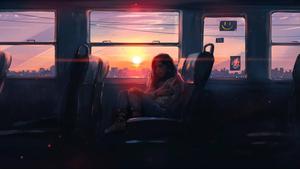 Train Girl Alone alone girl wallpaper