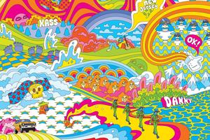 Travel through the whimsical and vibrant world of cartoons with a trippy doodle! trippy wallpaper