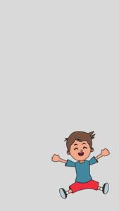 Trendy Handsome Cartoon Boy in Vibrant Blue and Red Jumpsuit handsome boy cartoon wallpaper