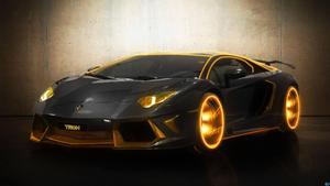 Tron Black Orange Lamborghini Aventador lamborghini wallpaper