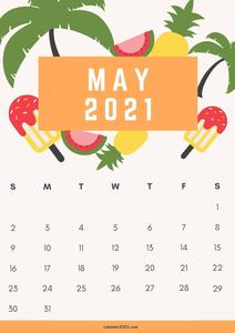 Tropical Popsicles May Calendar 2021 may wallpaper