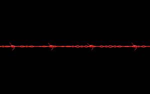 Twisted and tangled barbed wires in red and black black wallpaper