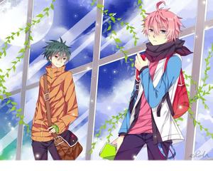 two anime characters standing next to each other cute anime boys wallpaper