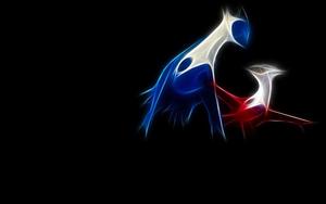 two birds in the dark with blue and red colors cool pokemon wallpaper