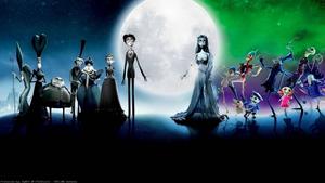 Two lovebirds of Halloween — Jack Skellington and Emily from The Nightmare Before Christmas and Corpse Bride nightmare before christmas wallpaper