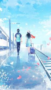 Two lovers in love anime couple wallpaper