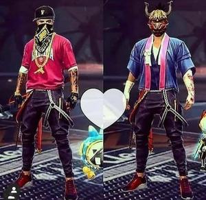 two pictures of a man in a kimono and a heart hip hop free fire wallpaper