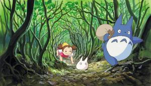 Two Siblings Explore a Magical Forest totoro wallpaper