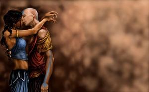 Two Worlds United - Aang and Katara of Avatar The Last Airbender avatar the last airbender wallpaper