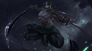 Unleashing Zoro #darkstyle zoro wallpaper